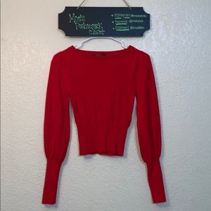Forever 21 Contemporary Long-Sleeve Red Top